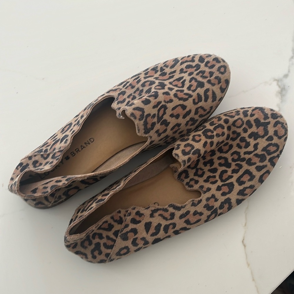 Lucky brand, cheetah mules size 8